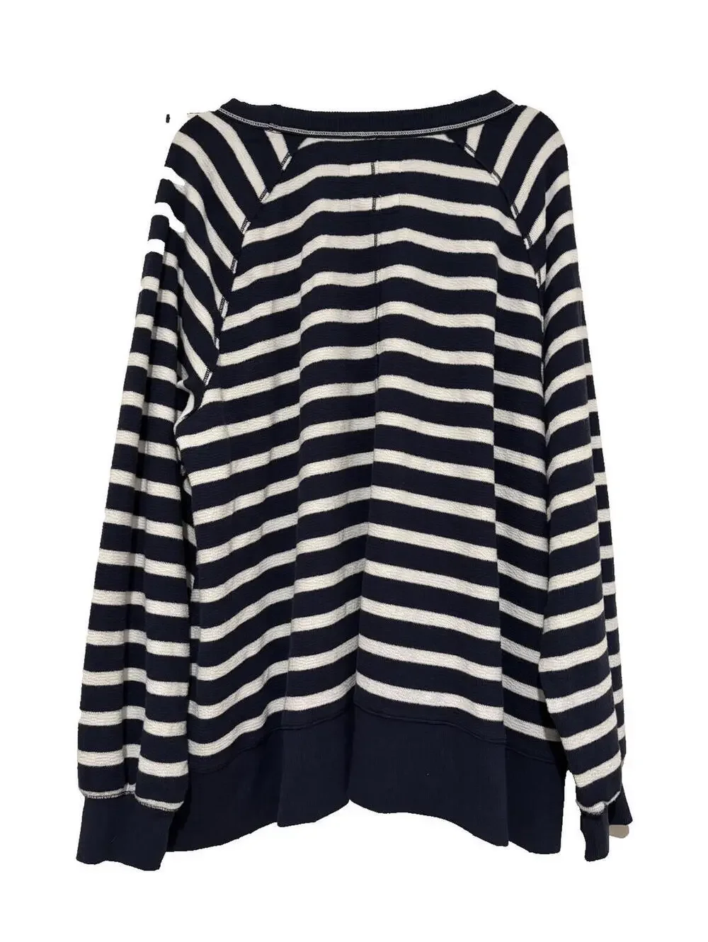 Aerie sz XL cotton blend blue/white stripe coastal slouchy oversize sweatshirt G
